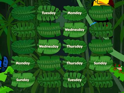 Find the pairs.. Days of the week