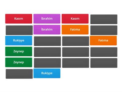 Peygamberimiz ve çocukları eşleştirme