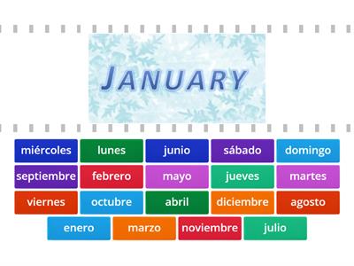 Days and Months in Spanish - Find the Match