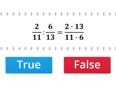 Wahr oder falsch? Division von Brüchen