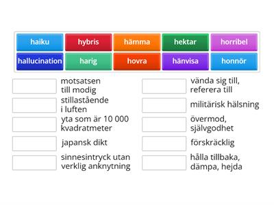 Ordkunskap H