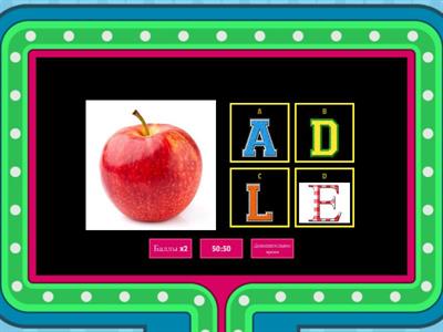 Quiz show find a pair (letters&words)