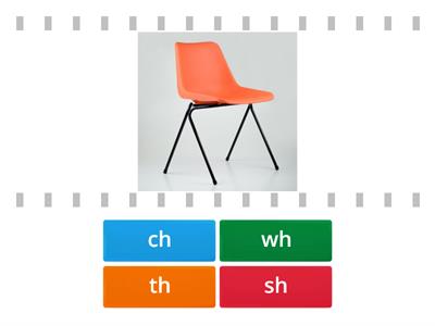  Match the digraph wh, th, sh, ch 
