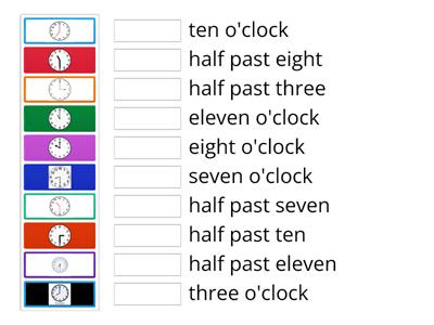 Beep 3, Unit 2, Vocabulary: Telling the time