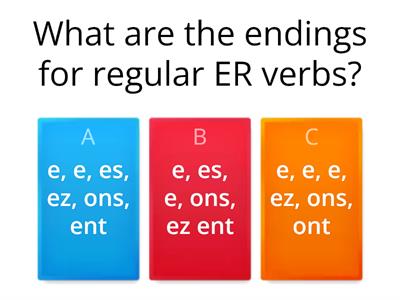 Le present- using er/ir/re verbs