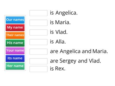 Names Possessive Adjectives