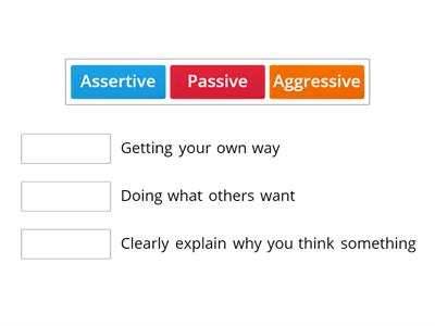 Meaning of passive, assertive and aggressive