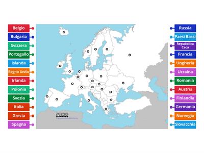 Europa - cartina muta Nazioni (parte 1)