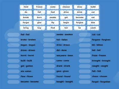 30 regular irregular verbs