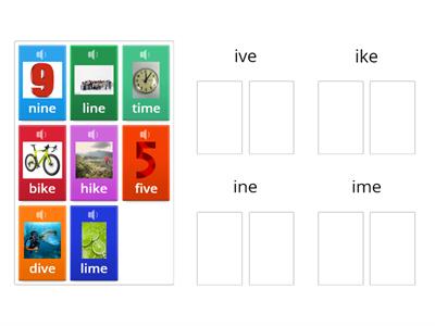 Phonics - ive / ike / ime/ ine