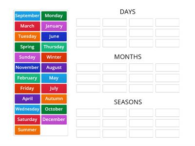 Days, months and seasons