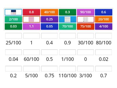 Matching Fractions and Decimals