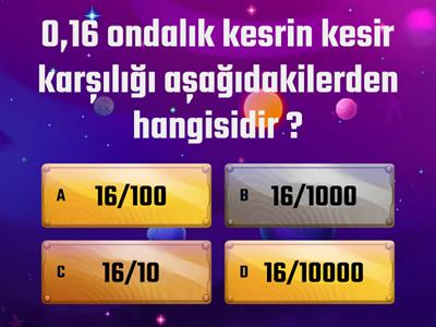 İmam Hatip Ortaokulu 5. Sınıf Ondalık Gösterim Testi