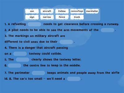 The airfield vocabulary