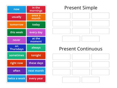Present Simple vs Present Continuous - time expressions