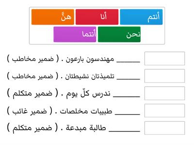 لعبة تفاعلية على درس الضمائر المنفصلة - إعداد: أ.ثروت أبو معيلق