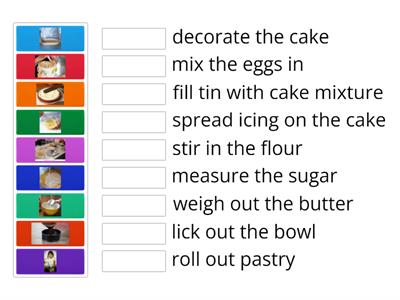 cake-making verbs