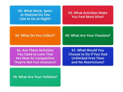 The New York Times Conversation Questions - (59-65) hobbies