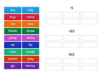 Present Simple Verb endings