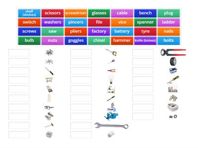 Match up_Basic tools_picture + English word