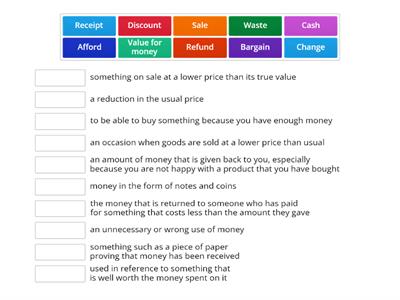 Buying and selling vocabulary