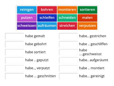 unsere Verben: Maler und Metallbauer