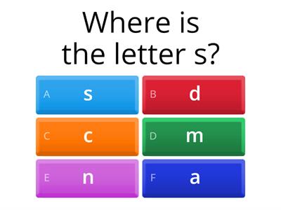 try to find the letter s