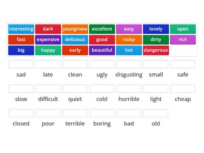 Adjectives. Opposites