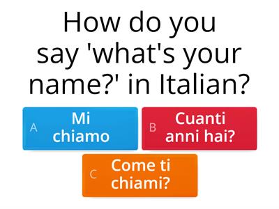 Italian greetings!