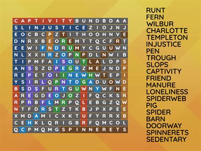 Charlotte's Web Wordsearch