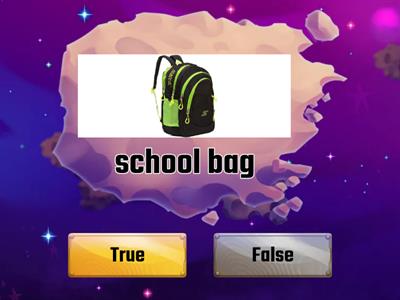 school objects true-false