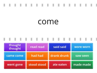 irregular verbs AS3 U7, 1