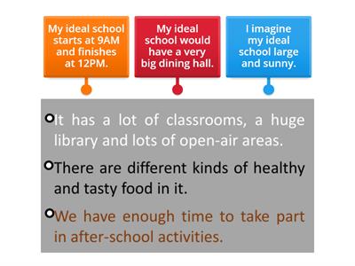 Topic Sentence - Supporting Ideas - Matching