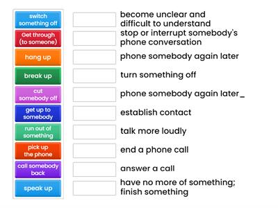 Phrasal verbs: phoning