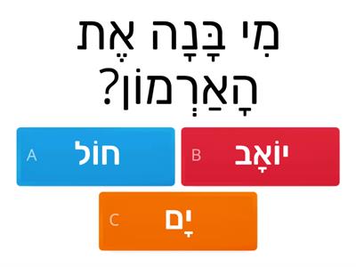 הארמון של יואב - שאלות לסיפור