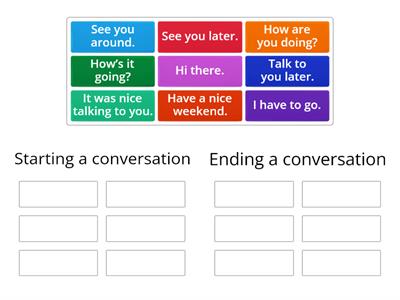 Phrases for starting and ending a conversation