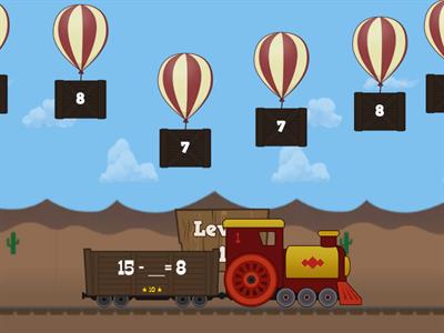 Luftballons -  Ergänzungsaufgaben bis 20 - plus und minus