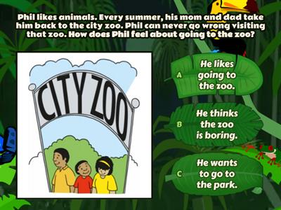 Phil's Zoo Fun Comprehension Quiz