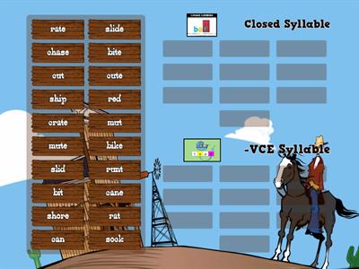Closed/VCE Syllable sort