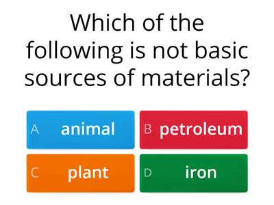 Basic Sources of Materials