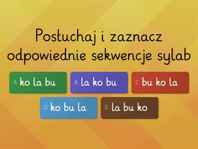 Ćwiczenia funkcji słuchowych- sekwencje sylab (Źródło: DYSLEKSJA. Ćwiczenia funkcji słuchowych i wzrokowych dla uczniów 