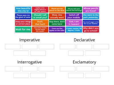 Identify the types of sentences