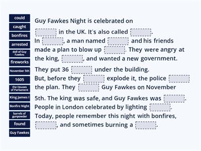 Bonfire night / Guy Fawkes Night text