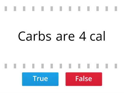 Nutrition True or False 