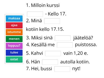 SM1, kpl 2, verbejä