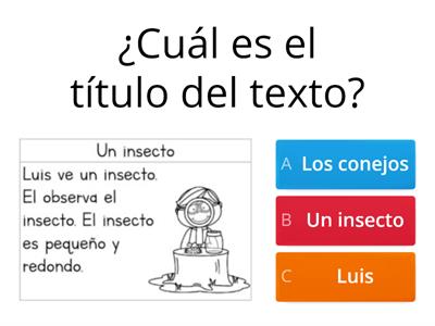 Desafío Nº1 COMPRENSION LECTORA "Un insecto"