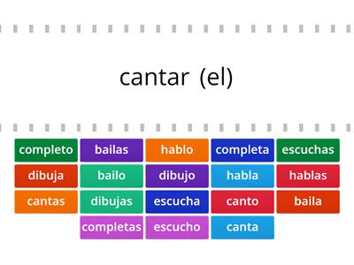 Conjugación -ar presente singular