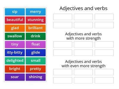 Shades of Meaning Words (verbs and adjectives)