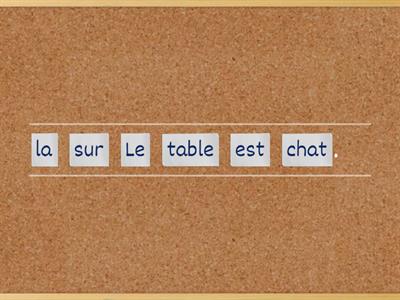 Remettez les phrases dans le bon ordre (syntaxe)