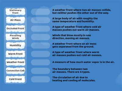 Air Masses and Weather Fronts Review